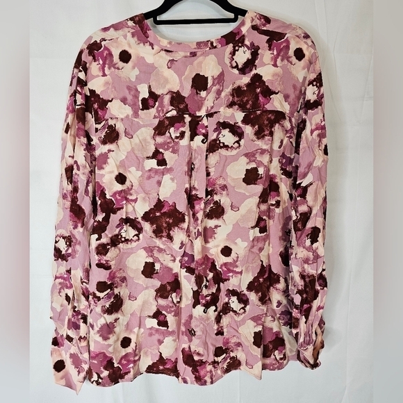 NORDSTROM Signature size Large floral pinks mauve long sleeved button-down NWT - Picture 6 of 10